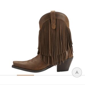 Ariat Brown Fringe Heeled Boots 9.5 Women's